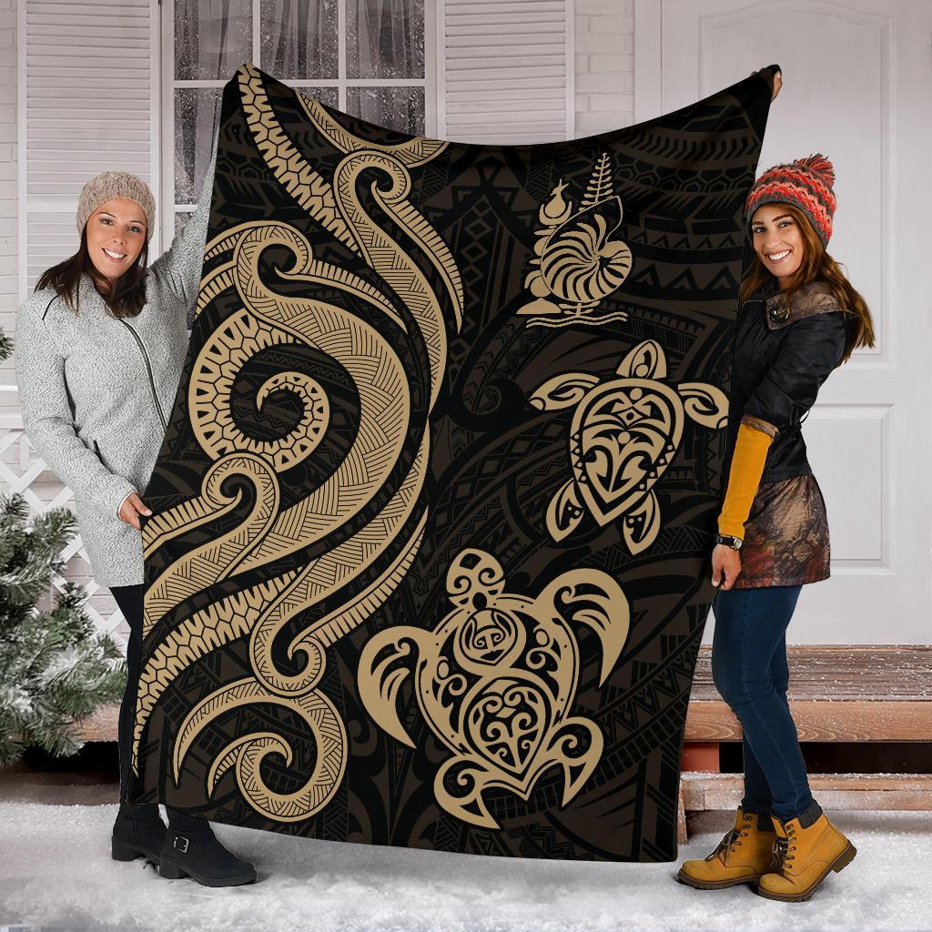 New Caledonia Premium Blanket - Gold Tentacle Turtle - Polynesian Pride