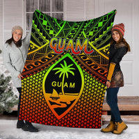 Polynesian Guam Premium Blanket - Reggae Vintage Polynesian Patterns - Polynesian Pride