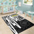 Hawaii Area Rug - Kanaka Maoli With Polynesian Pattern In Heartbeat Style (Black,White) - Polynesian Pride