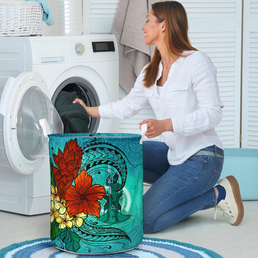 Vanuatu Laundry Basket - Tropical Flowers Style - Polynesian Pride