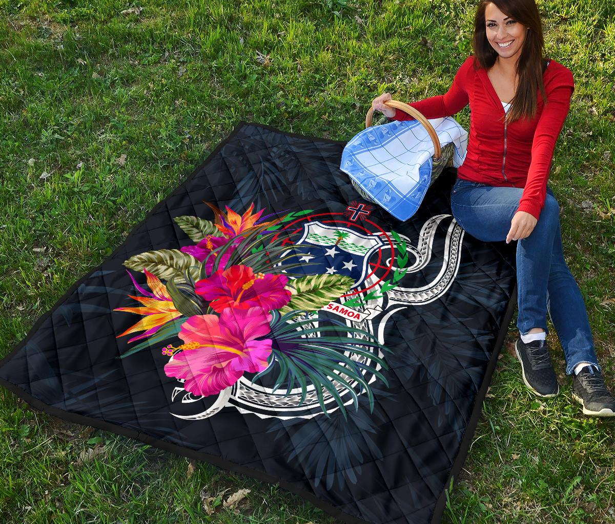 Samoa Polynesian Premium Quilt - Tropical Flowers - Polynesian Pride