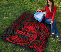 Samoa Polynesian Custom Personalised Premium Quilt - Red Tribal Wave - Polynesian Pride