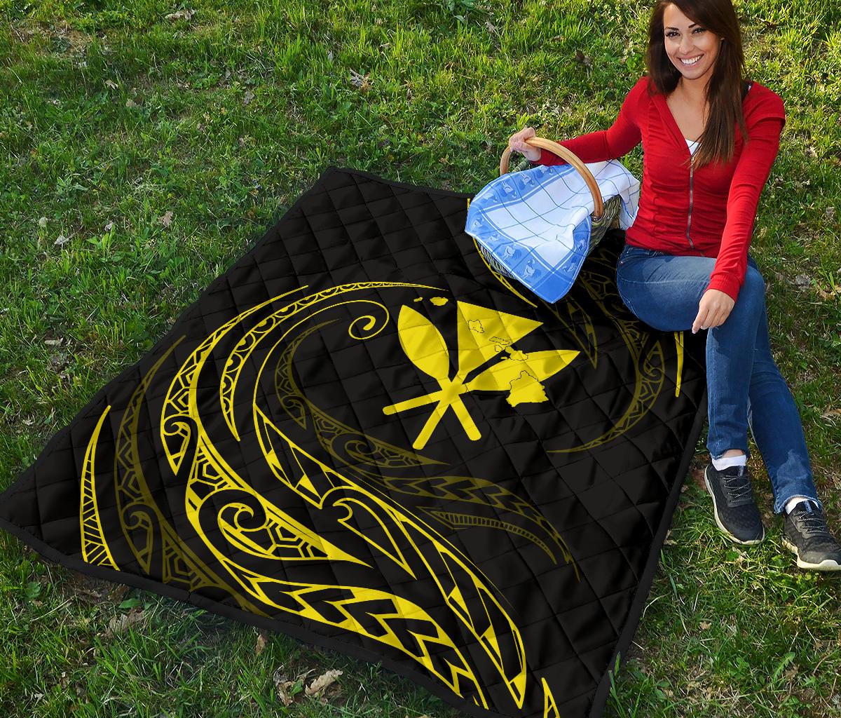 Kanaka Premium Quilt - Yellow - Frida Style - Polynesian Pride
