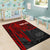 Samoa Personalised Area Rug - Samoa Seal With Polynesian Pattern In Heartbeat Style (Red) - Polynesian Pride