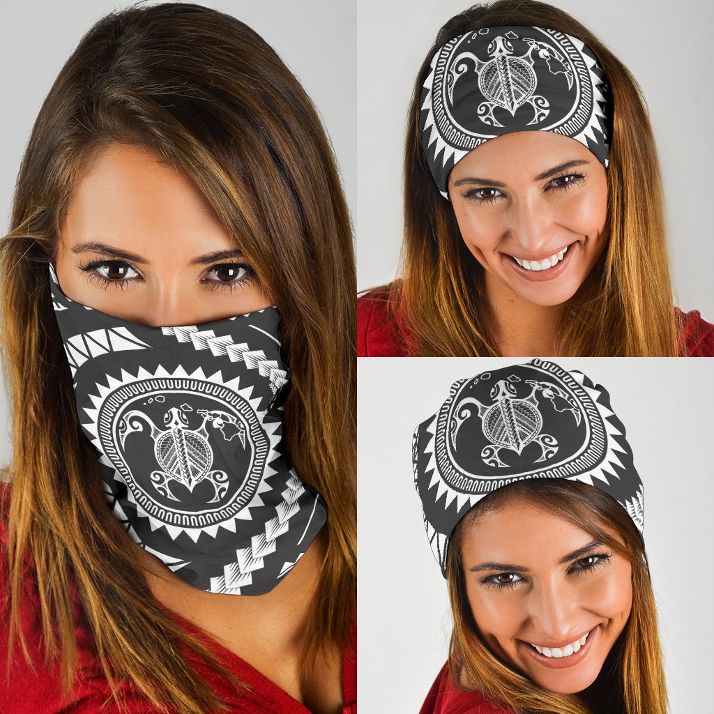 Hawaiian Turtle Map Gray Bandana 3 - Pack - Polynesian Pride