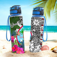 Guam Custom Personalised Hydro Tracking Bottle White - Turtle Plumeria Banana Leaf - Polynesian Pride
