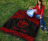 Hawaii Polynesian Custom Personalised Premium Quilt - Hawaii Pride Red Version - Polynesian Pride