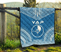 Yap Premium Quilt - Yap Flag Polynesian Chief BLue Version - Polynesian Pride