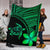 Hawaii Premium Blanket - Hawaii Turtle Plumeria Green - Polynesian Pride