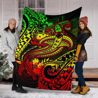 Samoa Premium Blanket - Reggae Shark Polynesian Tattoo - Polynesian Pride