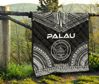 Palau Premium Quilt - Palau Seal Polynesian Chief Black Version - Polynesian Pride