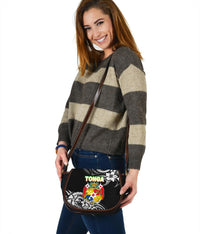 Mate Ma'a Tonga Rugby Leather Saddle Bag Polynesian Unique Vibes - Black - Polynesian Pride