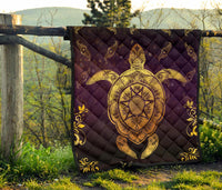 Turtle Golden Royal Premium Quilt - Polynesian Pride