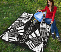 Nauru Premium Quilt - Nauru Coat Of Arms Polynesian White Tattoo - Polynesian Pride