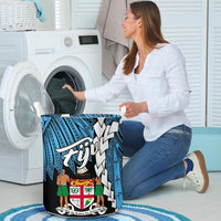 Fiji Polynesian Laundry Basket - Tribal Wave Tattoo Flag Style - Polynesian Pride
