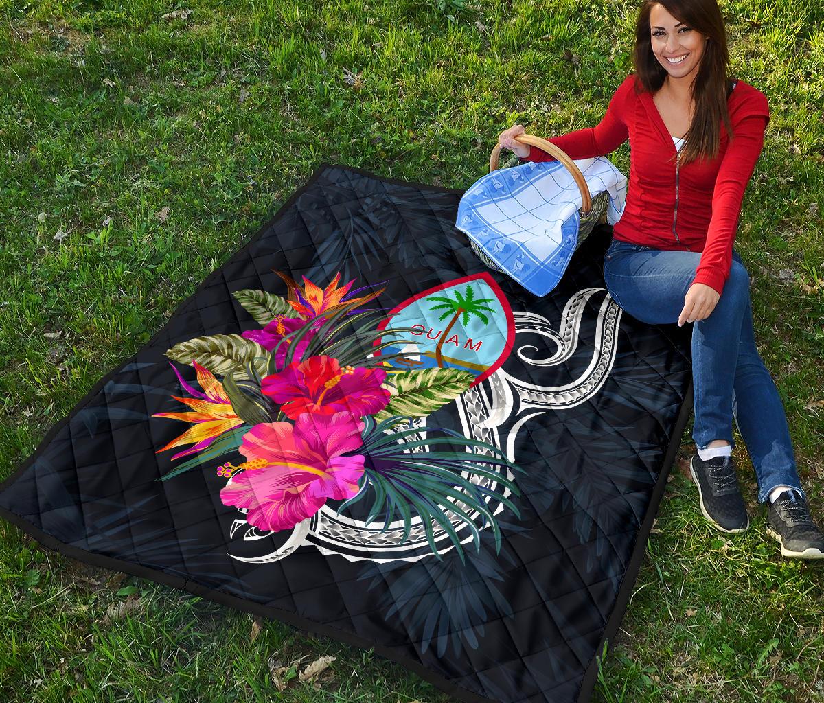 Guam Polynesian Premium Quilt - Tropical Flower - Polynesian Pride