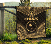 Chuuk Premium Quilt - Chuuk Flag Polynesian Chief Gold Version - Polynesian Pride