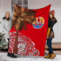 French Polynesia Premium Blanket - Palm Tree Polynesian Pattern - Polynesian Pride