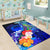 Federated States of Micronesia Area Rug - Humpback Whale with Tropical Flowers (Blue) - Polynesian Pride