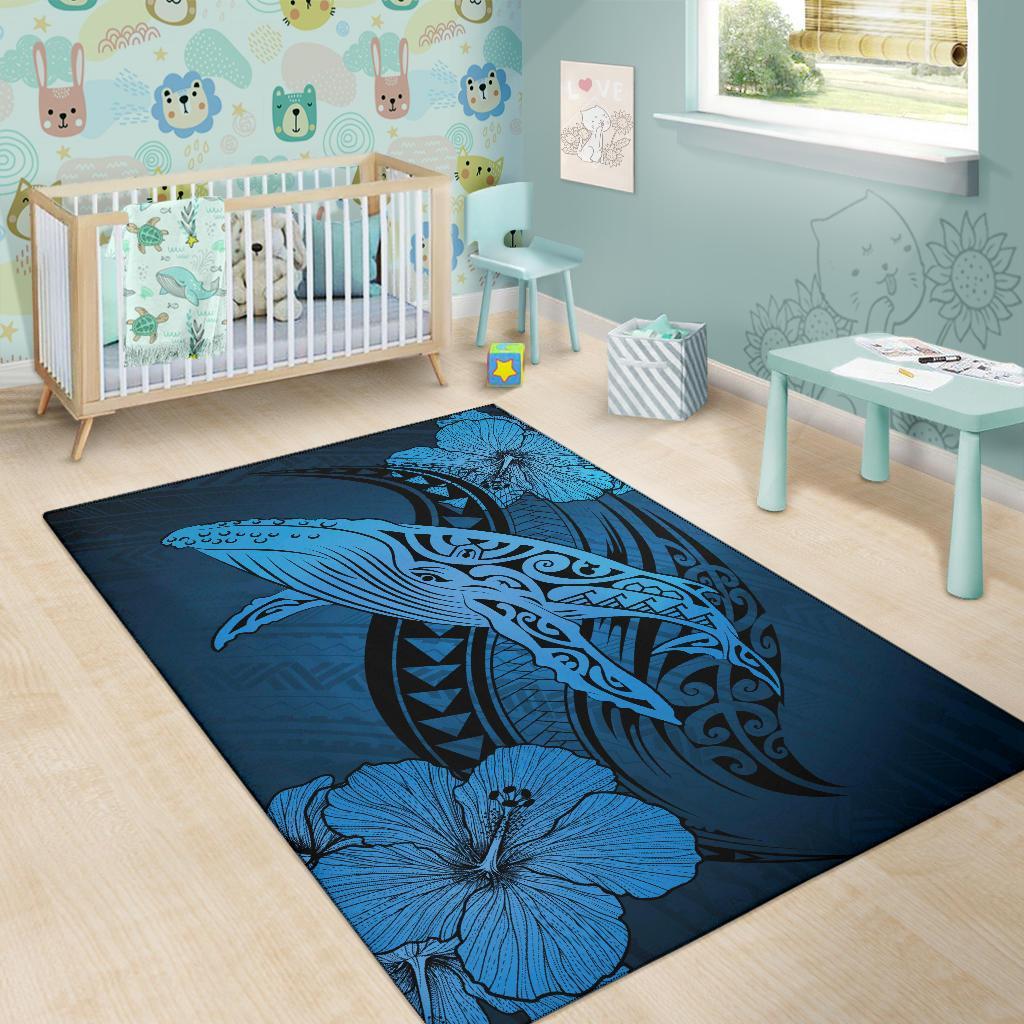 Hawaii Polynesia Whale Hibiscus - Pastel Blue - Polynesian Pride