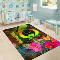 Pohnpei Polynesian Area Rug - Hibiscus and Banana Leaves - Polynesian Pride
