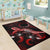 Cook Islands Polynesian Area Rugs - Turtle With Blooming Hibiscus Red - Polynesian Pride