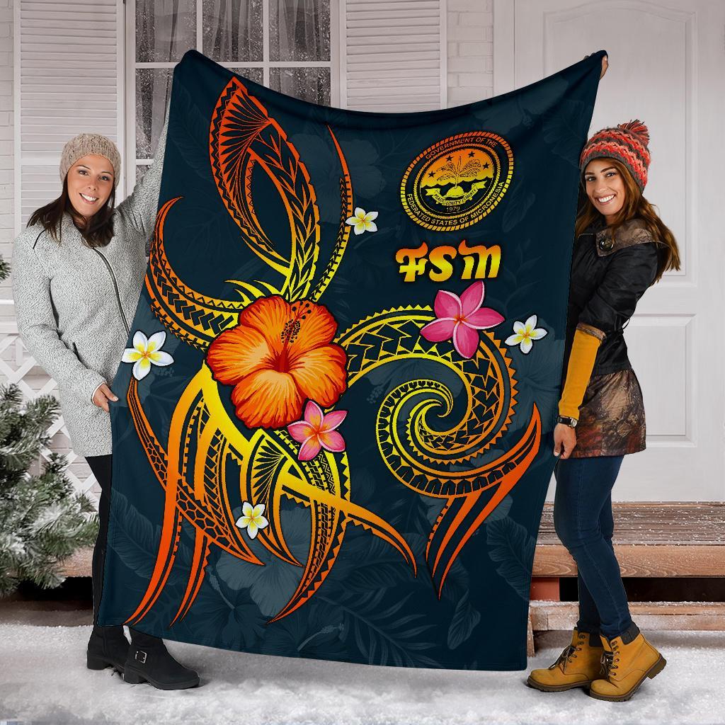 Federated States of Micronesia Polynesian Premium Blanket - Legend of FSM (Blue) - Polynesian Pride