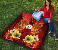 Niue Personalised Premium Quilt - Tribal Tuna Fish - Polynesian Pride