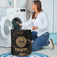 Tahiti Polynesian Laundry Basket - Gold Tribal Wave - Polynesian Pride