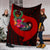 Pohnpei Premium Blanket - Polynesian Hook And Hibiscus (Red) - Polynesian Pride