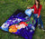 Guam Premium Quilt - Humpback Whale with Tropical Flowers (Blue) - Polynesian Pride