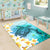 Polynesian Turtle Area Rug, Plumeria with Hibiscus - Polynesian Pride