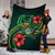 Pohnpei Polynesian Premium Blanket - Green Turtle Hibiscus - Polynesian Pride