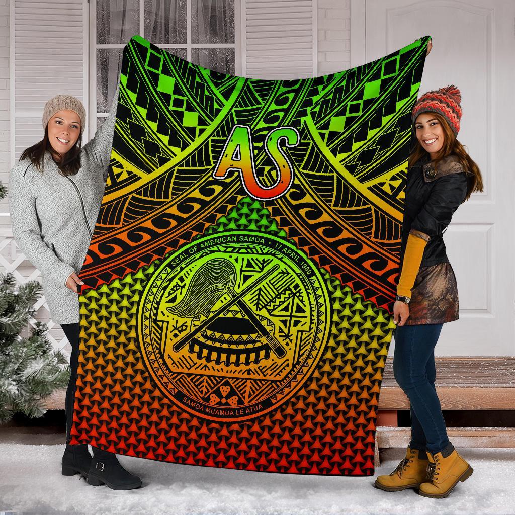 Polynesian American Samoa Premium Blanket - Reggae Vintage Polynesian Patterns - Polynesian Pride