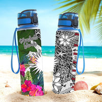 Marshall Islands Hydro Tracking Bottle White - Turtle Plumeria Banana Leaf - Polynesian Pride