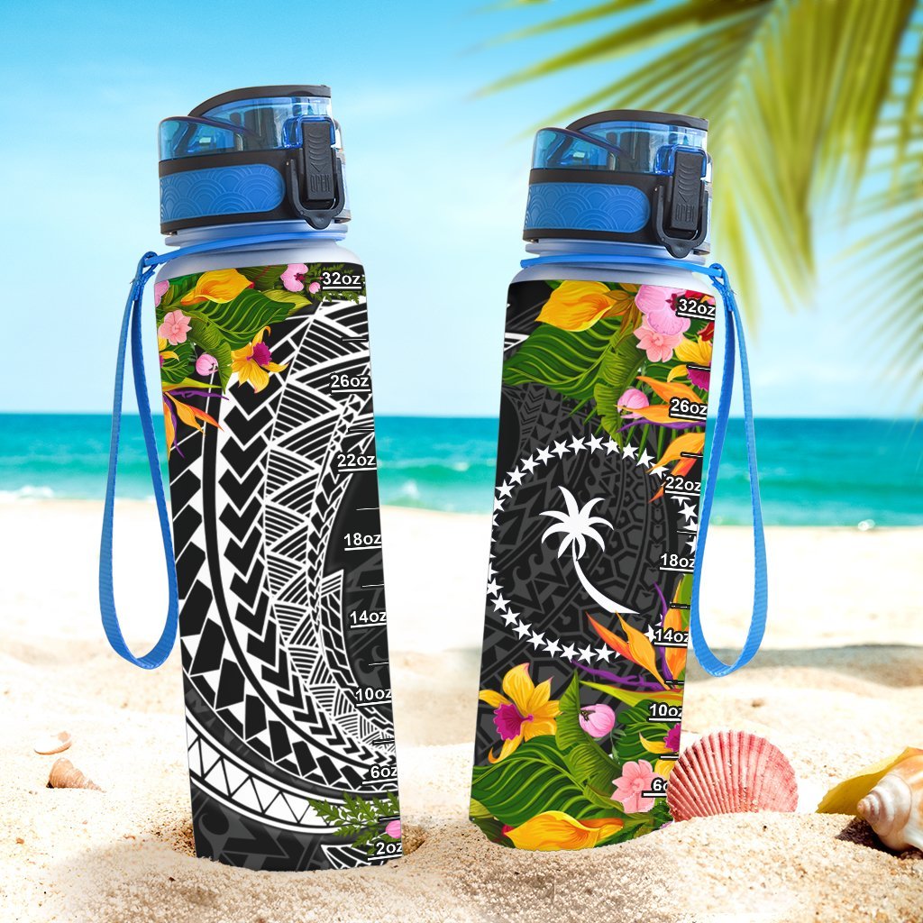 Chuuk State Hydro Tracking Bottle - Seal Spiral Polynesian Patterns - Polynesian Pride