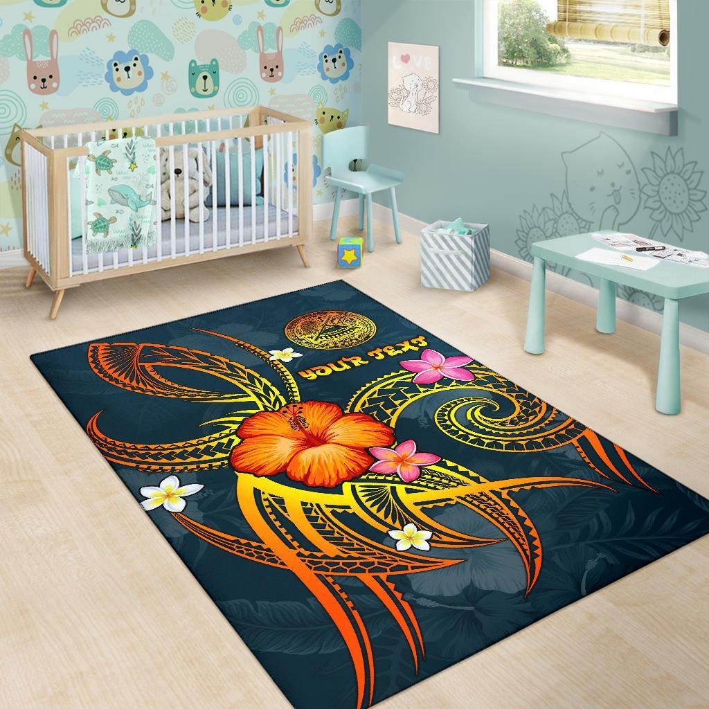 American Samoa Polynesian Personalised Area Rug - Legend of American Samoa (Blue) - Polynesian Pride