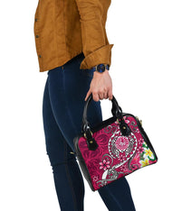 Tahiti Shoulder Handbag - Turtle Plumeria (Pink) - Polynesian Pride