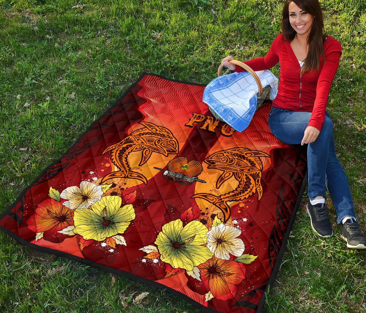 Papua New Guinea Premium Quilt - Tribal Tuna Fish - Polynesian Pride