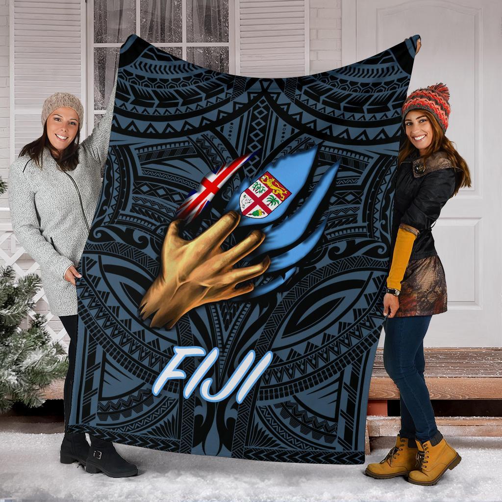 Fiji Premium Blanket - Fiji In Me (Blue) - Polynesian Pride