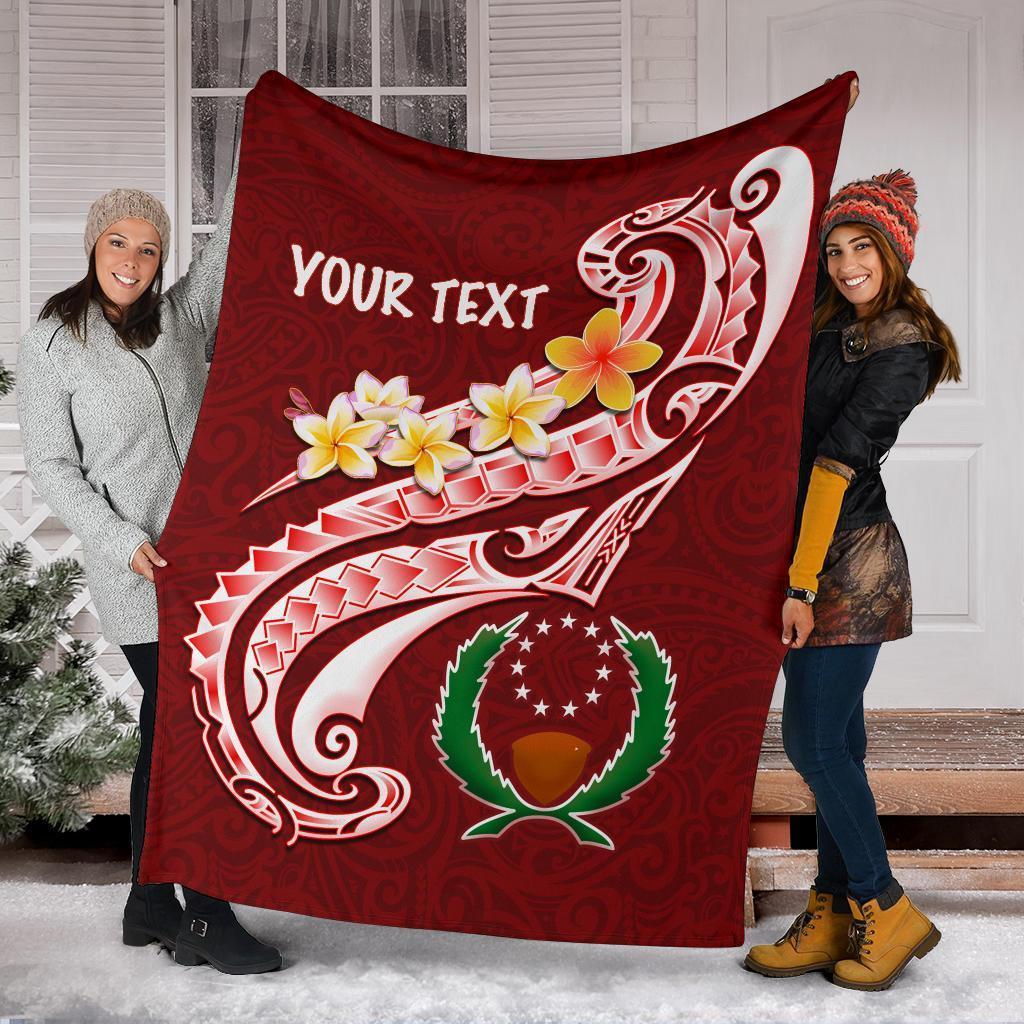 Pohnpei Personalised Premium Blanket - Pohnpei Seal Polynesian Patterns Plumeria - Polynesian Pride