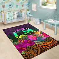 Tonga Polynesian Area Rug - Summer Hibiscus - Polynesian Pride