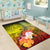 Guam Custom Personalised Area Rug - Humpback Whale with Tropical Flowers (Yellow) - Polynesian Pride