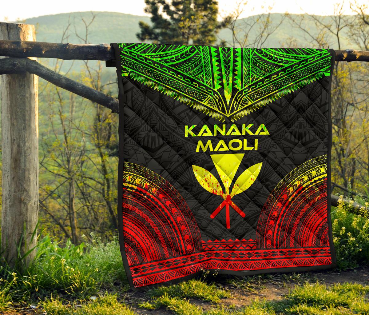 Hawaii Premium Quilt - Kanaka Maoli Polynesian Chief Reggae Version - Polynesian Pride
