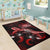 Samoa Polynesian Area Rugs - Turtle With Blooming Hibiscus Red - Polynesian Pride