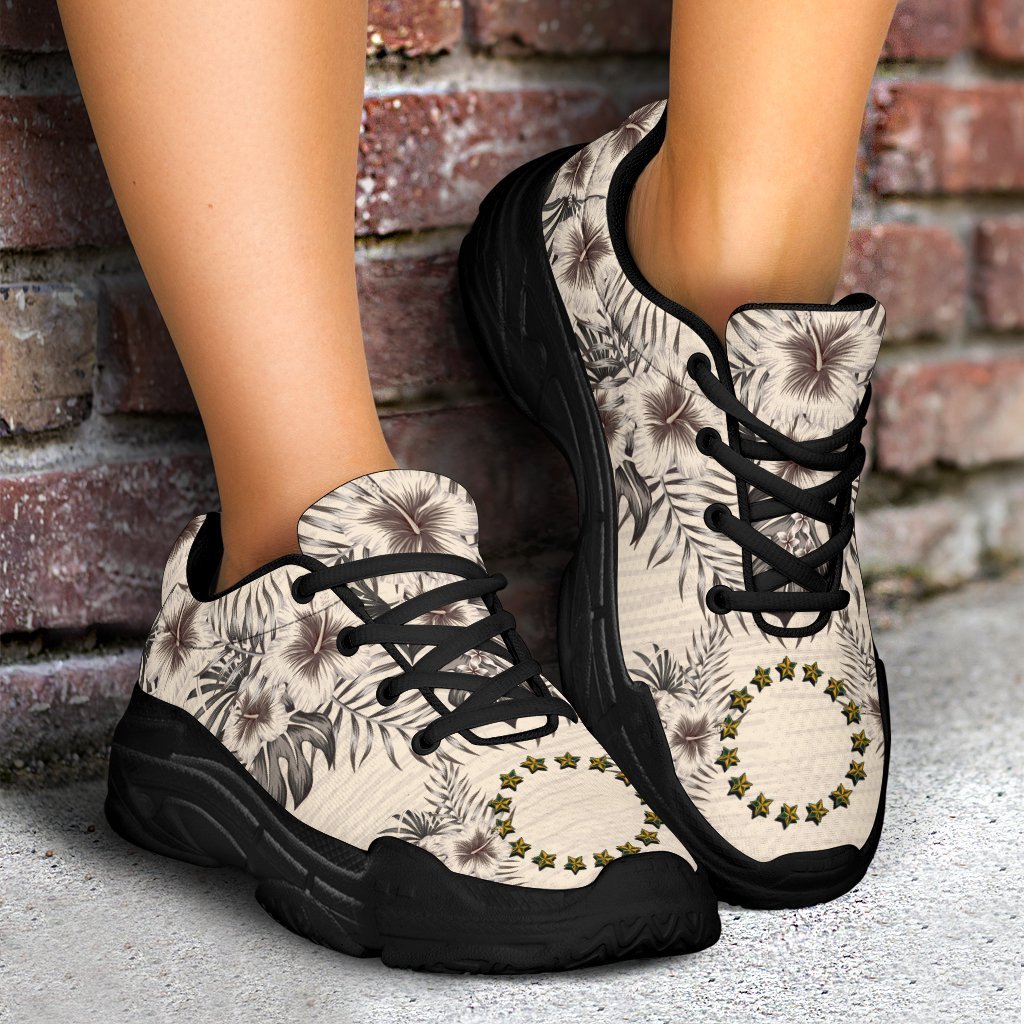 Cook Islands 2 Chunky Sneakers - The Beige Hibiscus - Polynesian Pride
