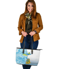Tuvalu Rugby Large Leather Tote Special - Polynesian Pride