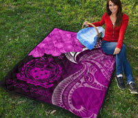 Samoa Custom Personalised Premium Quilt - Samoa Seal Wave Style (Pink) - Polynesian Pride