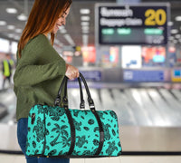 Polynesian Turtle Palm And Sea Pebbles Turquoise Hawaii Travel Bag - Polynesian Pride