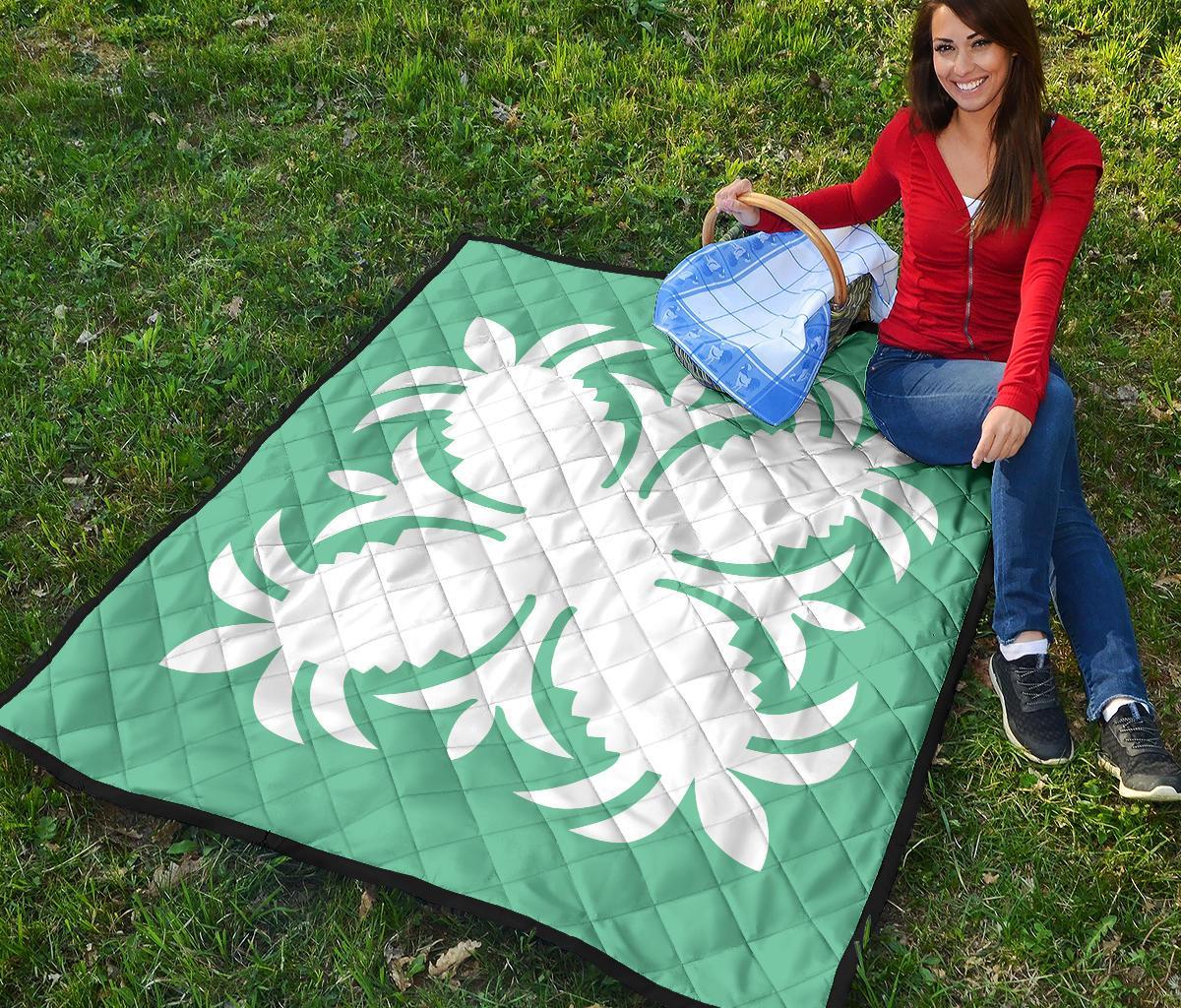 Hawaiian Premium Quilt Royal Pattern - Seafoarm - A2 Style - Polynesian Pride